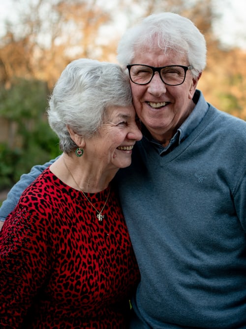 This is a happy old couple similing after complete satisfaction by ApexCare healthcare services in Reading berkshire